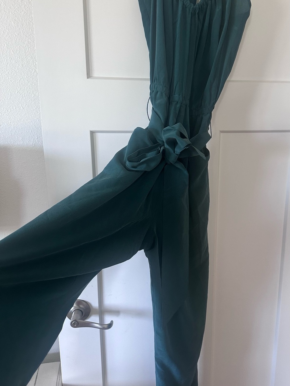 Joie Teal Green Sleeveless Belted Jumpsuit